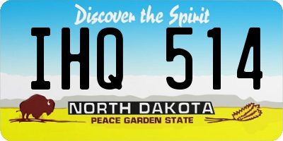 ND license plate IHQ514