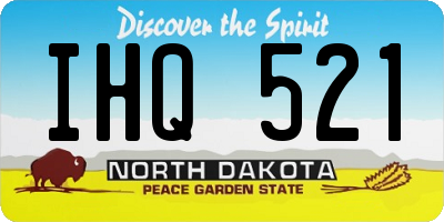 ND license plate IHQ521