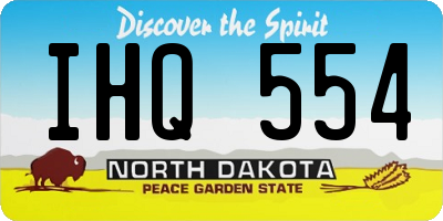 ND license plate IHQ554