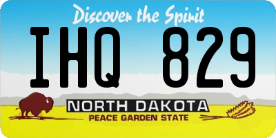 ND license plate IHQ829