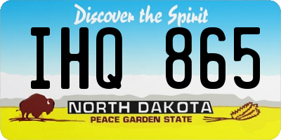 ND license plate IHQ865