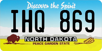 ND license plate IHQ869