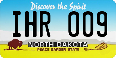 ND license plate IHR009