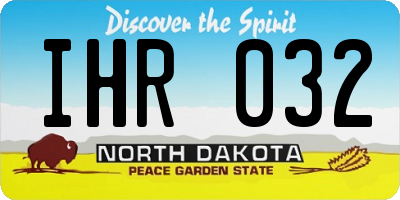 ND license plate IHR032