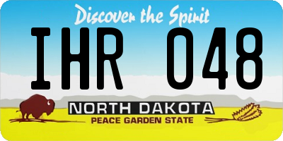ND license plate IHR048