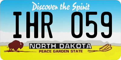 ND license plate IHR059