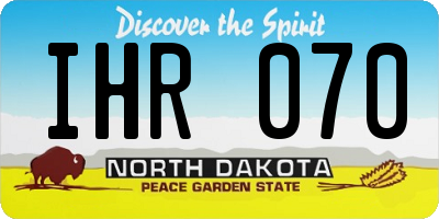 ND license plate IHR070