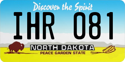 ND license plate IHR081