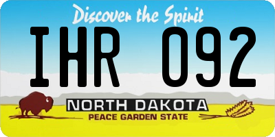 ND license plate IHR092