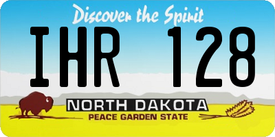 ND license plate IHR128