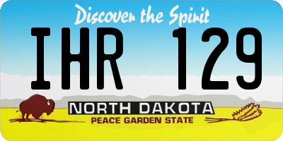 ND license plate IHR129