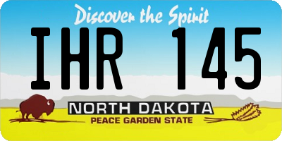 ND license plate IHR145