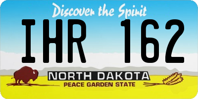 ND license plate IHR162