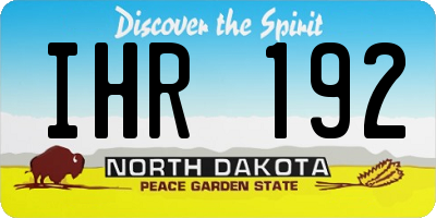 ND license plate IHR192