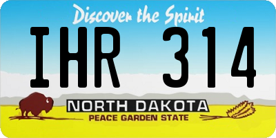 ND license plate IHR314