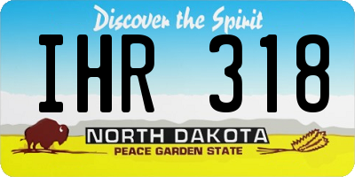 ND license plate IHR318