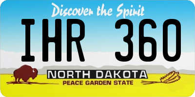ND license plate IHR360