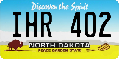 ND license plate IHR402