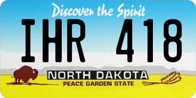 ND license plate IHR418