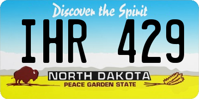 ND license plate IHR429