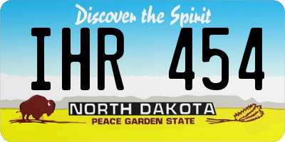 ND license plate IHR454