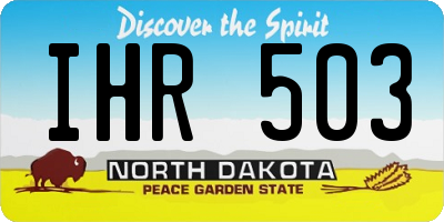 ND license plate IHR503