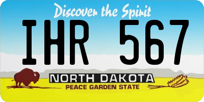 ND license plate IHR567