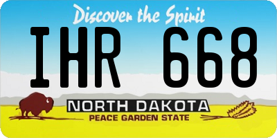 ND license plate IHR668
