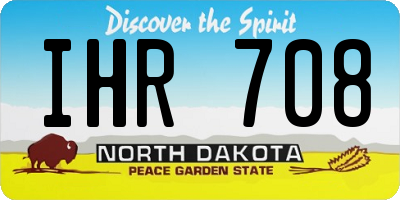 ND license plate IHR708