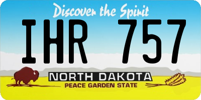 ND license plate IHR757