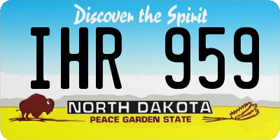 ND license plate IHR959