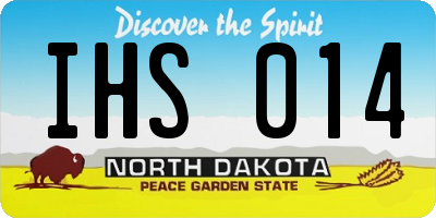 ND license plate IHS014