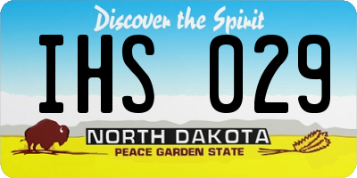 ND license plate IHS029