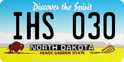 ND license plate IHS030