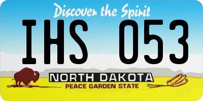 ND license plate IHS053