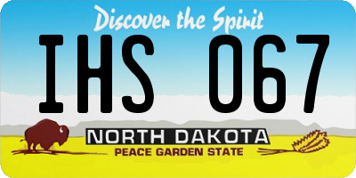ND license plate IHS067
