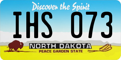 ND license plate IHS073