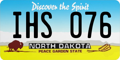 ND license plate IHS076