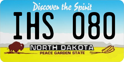 ND license plate IHS080
