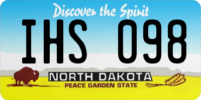 ND license plate IHS098