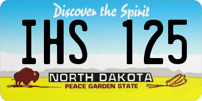 ND license plate IHS125