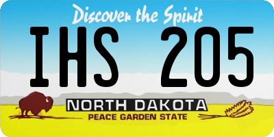 ND license plate IHS205