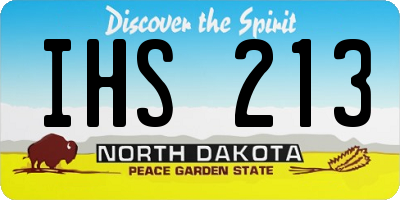 ND license plate IHS213
