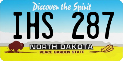 ND license plate IHS287