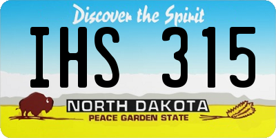 ND license plate IHS315