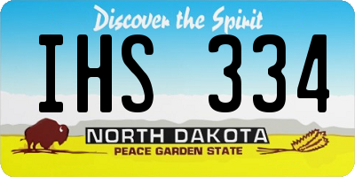 ND license plate IHS334