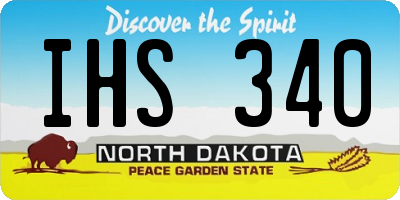 ND license plate IHS340
