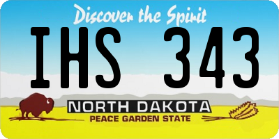 ND license plate IHS343
