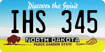 ND license plate IHS345