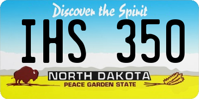 ND license plate IHS350